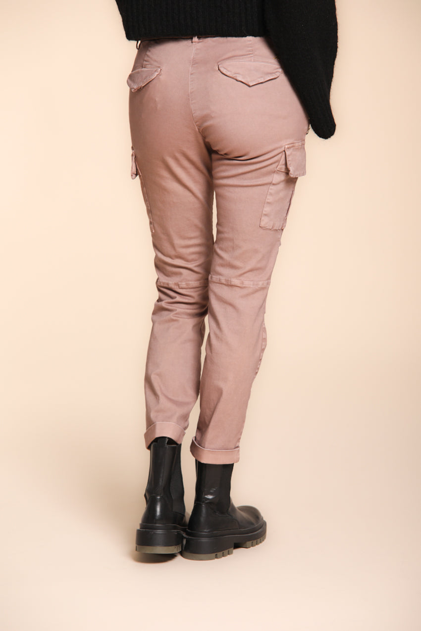 Chile City pantalon cargo femme en satin slim fit