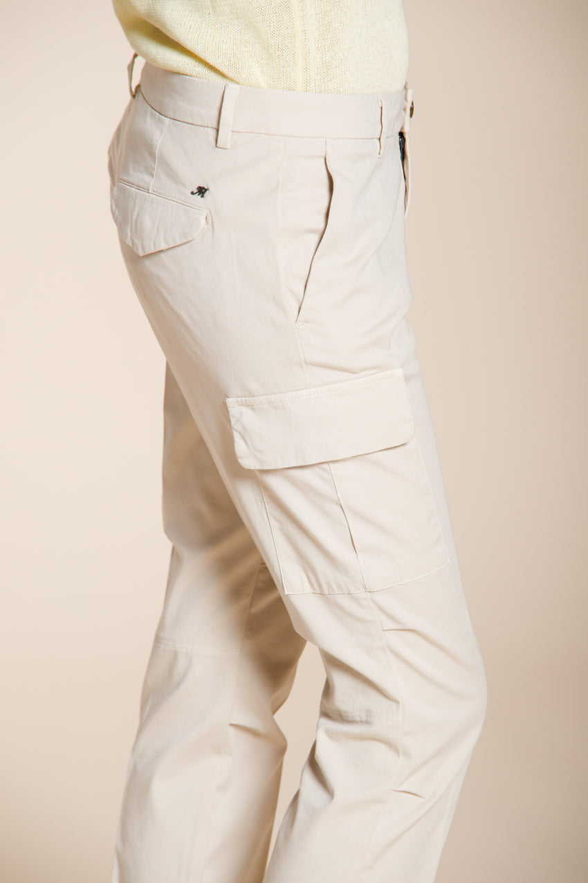 Chile City pantalone cargo donna in gabardina stretch slim fit