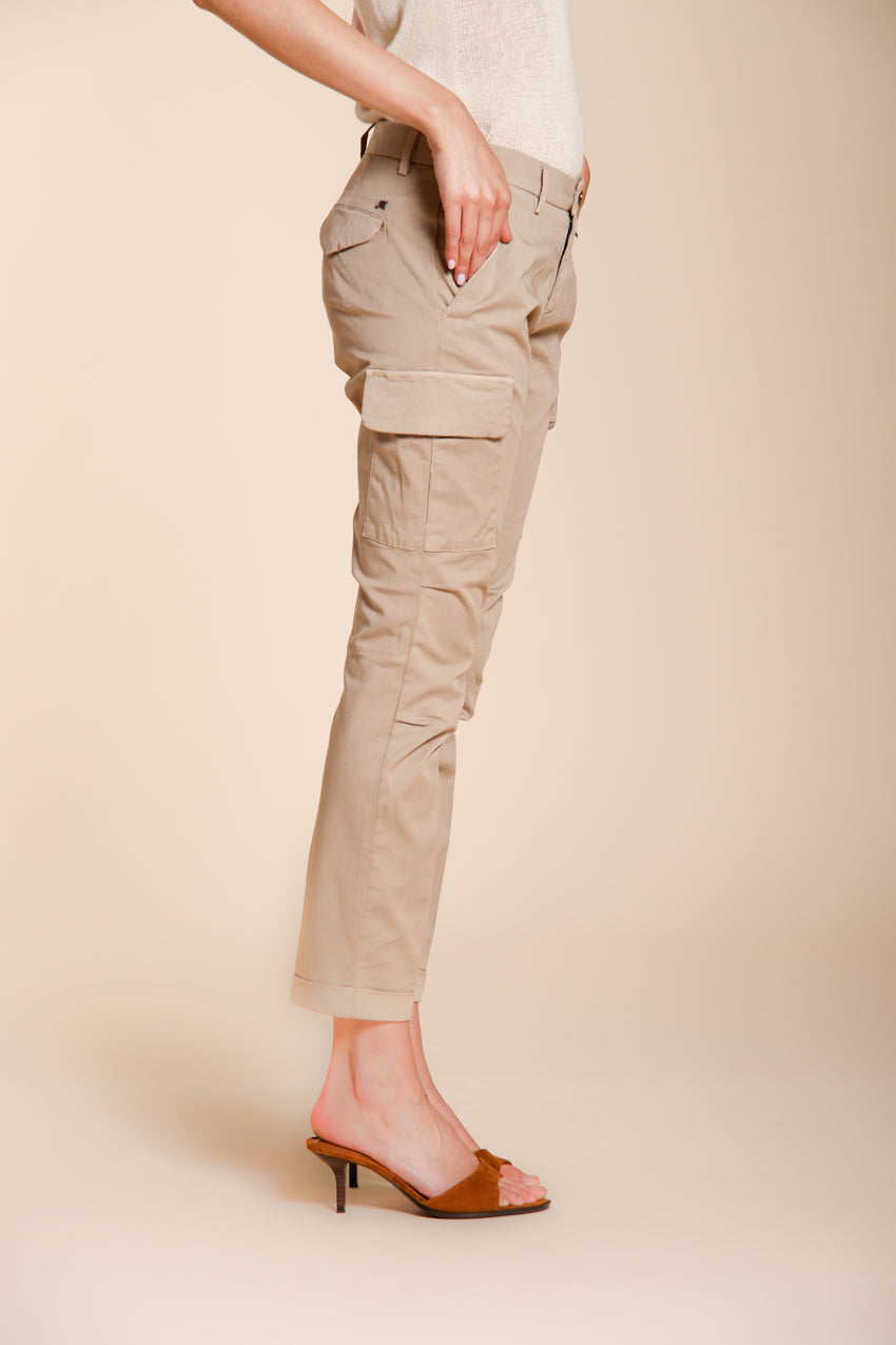 Chile City Damen Cargohose aus Stretch-Gabardine slim fit