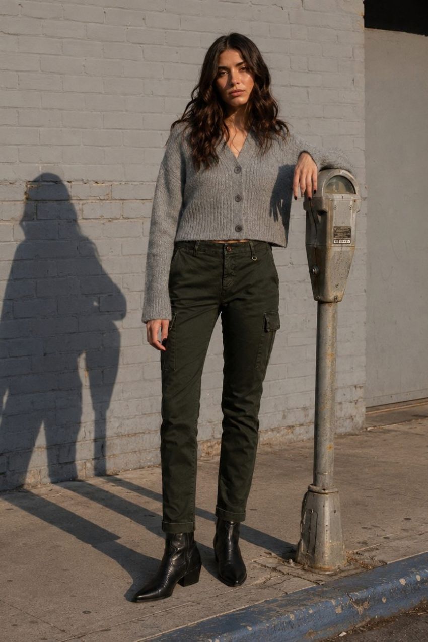 Chile City Cargo-Hose für Damen aus Satin mit slim fit