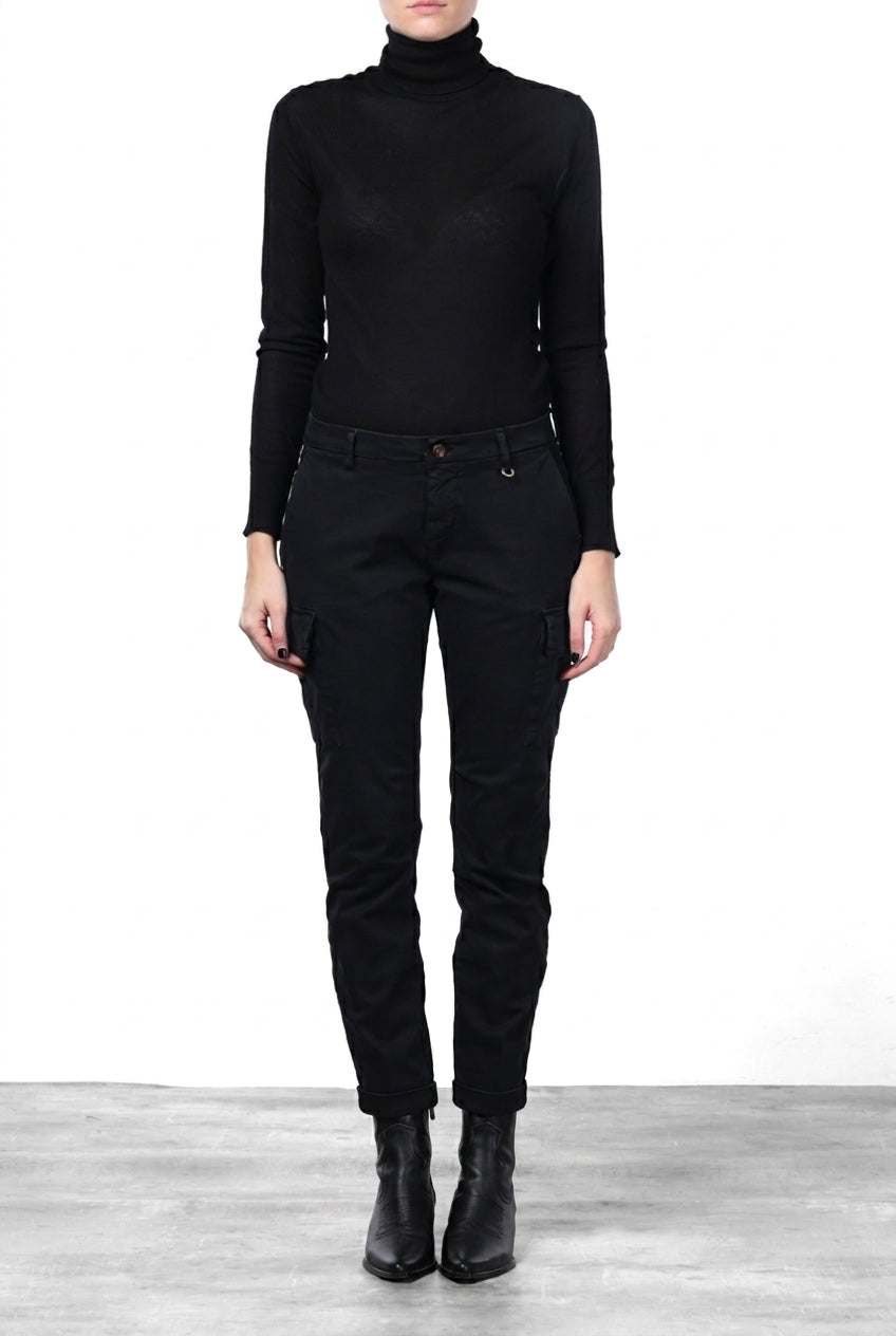Chile City pantalone cargo donna in raso slim fit