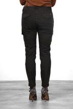 Chile City pantalone cargo donna in raso slim fit