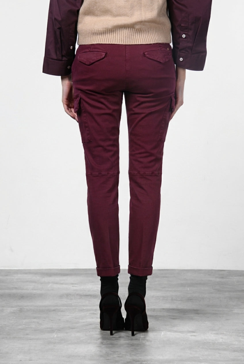 Chile City pantalón cargo de mujer en raso slim fit