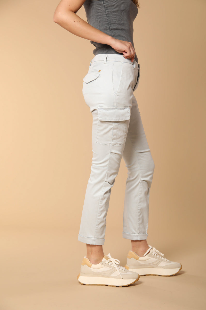 Chile City pantalón cargo mujer en gabardina slim fit 