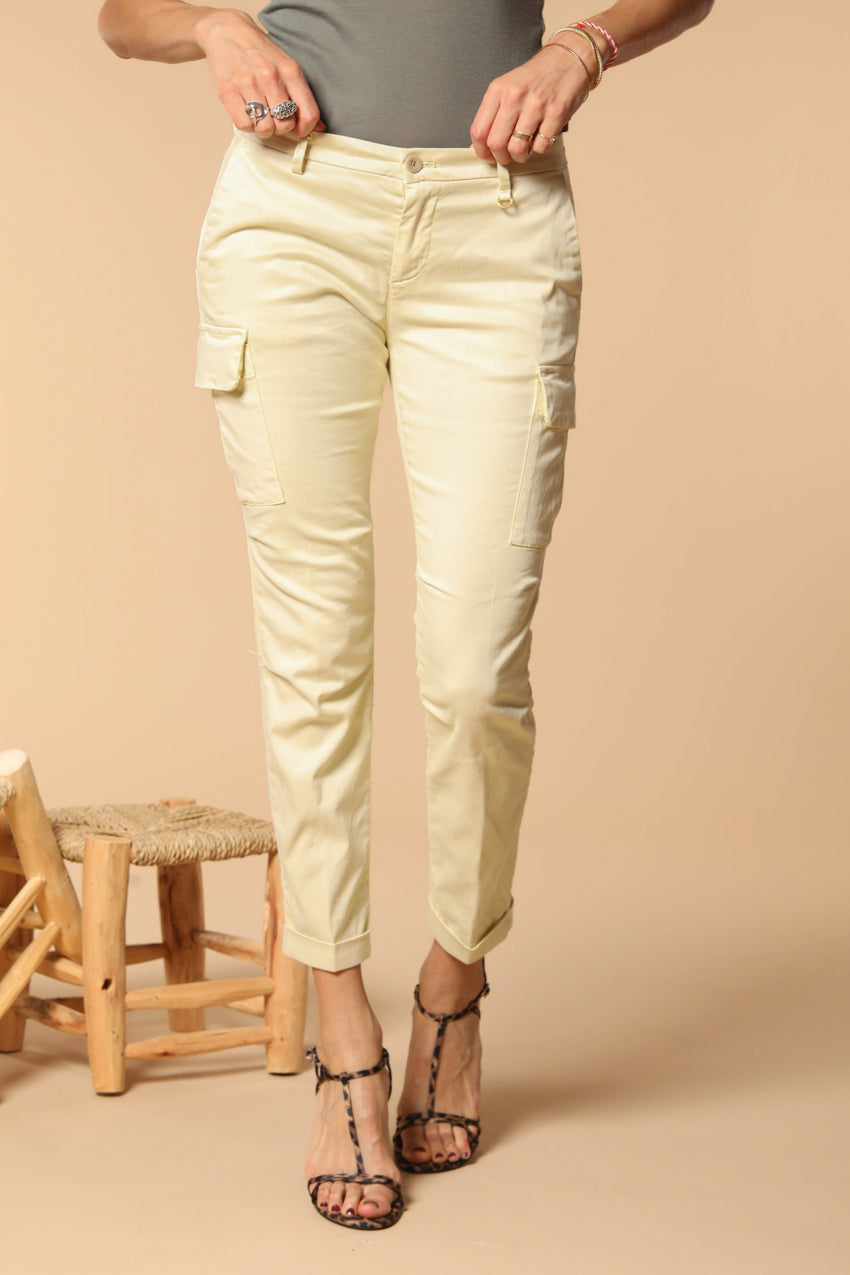 Chile City pantalón cargo mujer en gabardina slim fit 