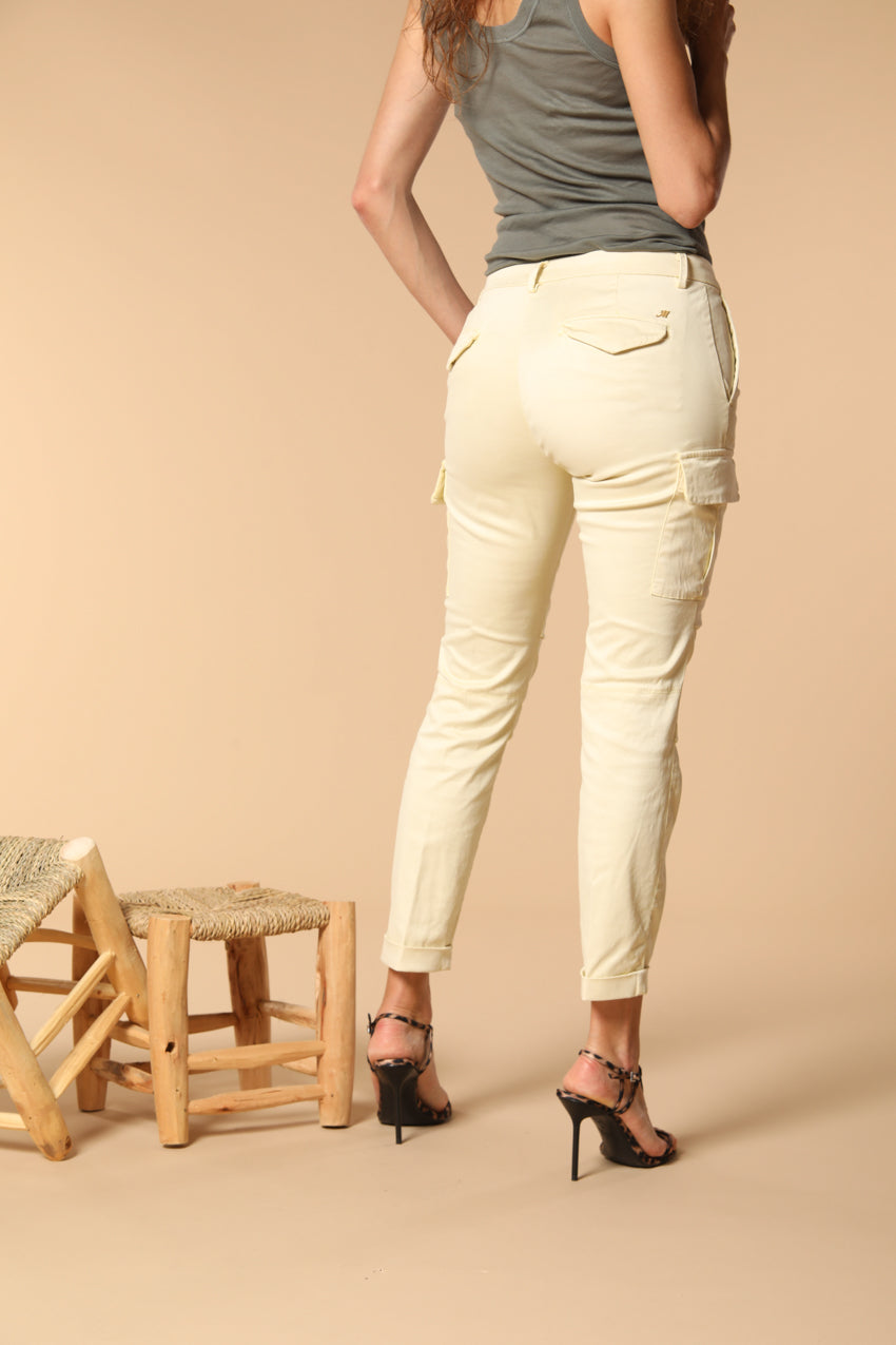 Chile City Pantalon Cargo Femme en Gabardine coupe Curvy