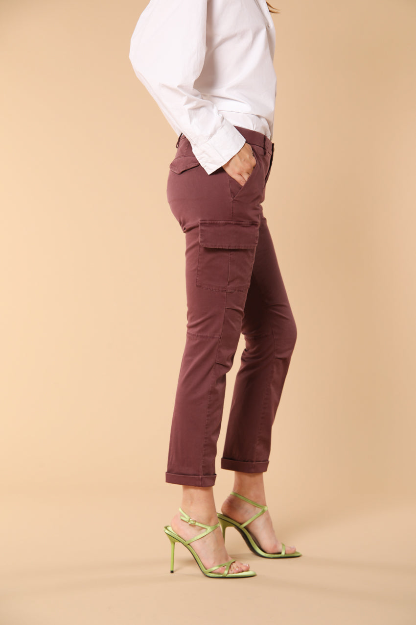 Chile City pantalón cargo mujer en gabardina slim fit 