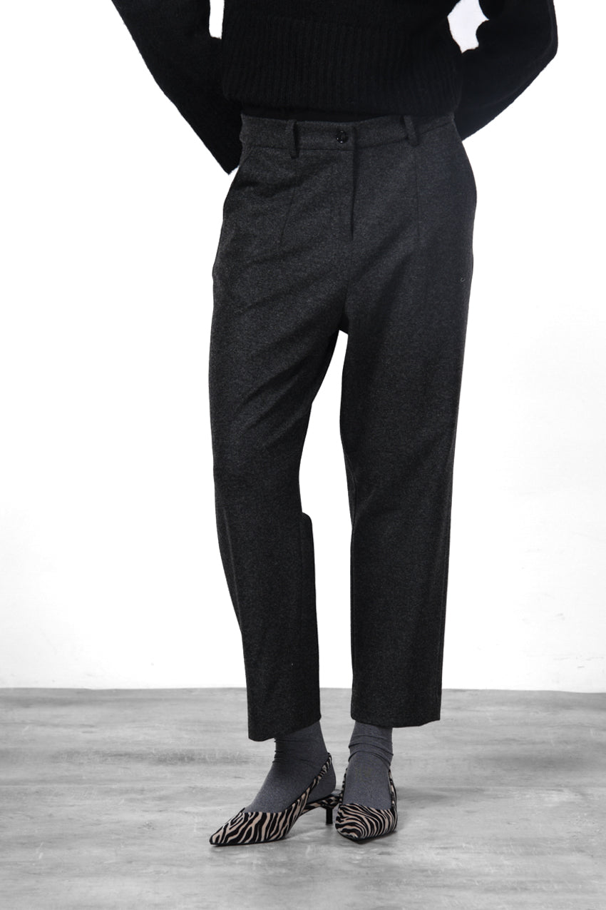 New York O Shape Chinohose für Damen aus Flanell-Jersey mit carrot fit