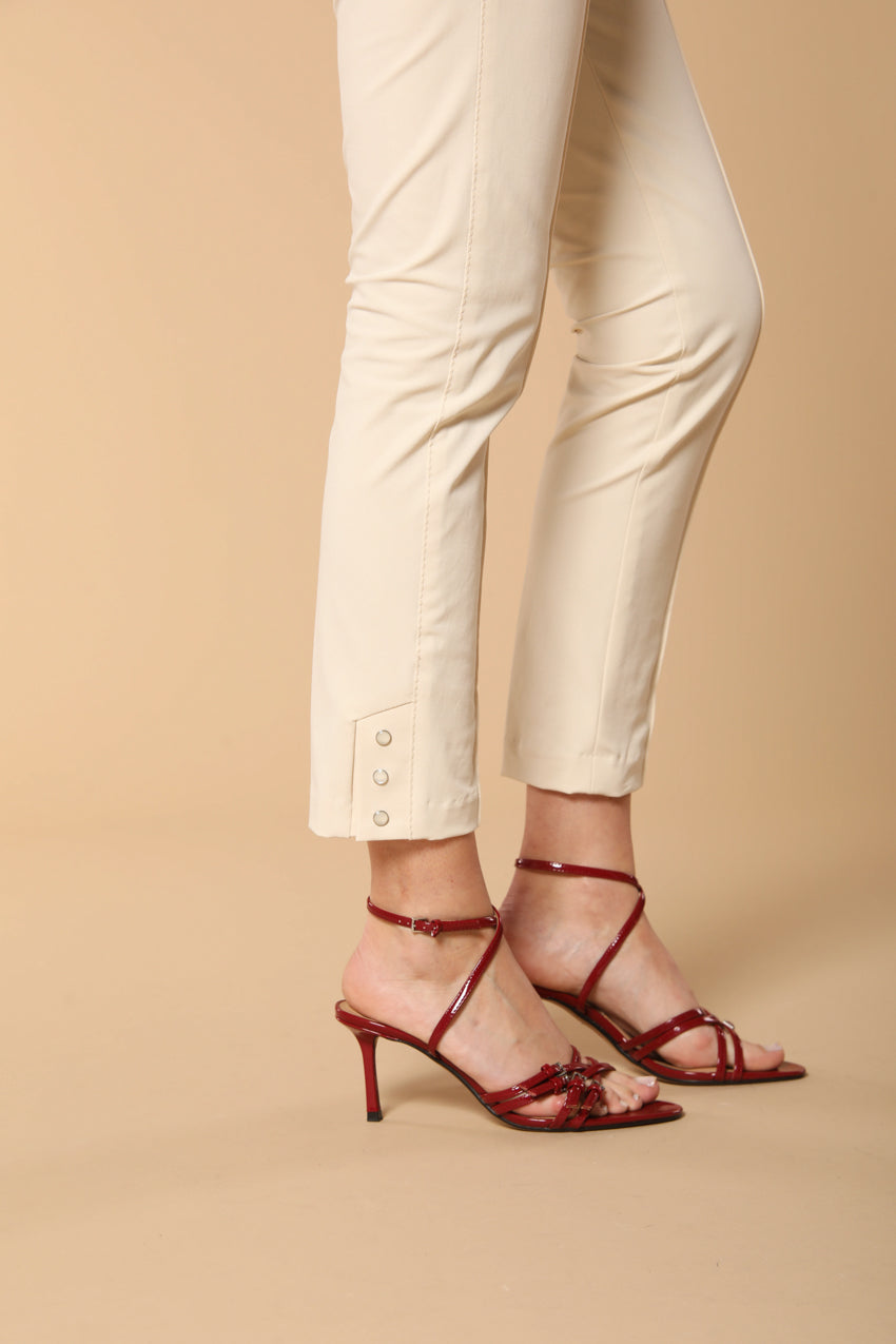 Milano pantalón chino mujer en sarga de algodón slim fit