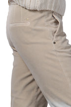 New York Carrot pantalone chino donna in velluto liscio carrot fit ①