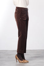 New York Carrot Chinohose für Damen aus glattem Samt mit carrot fit ①
