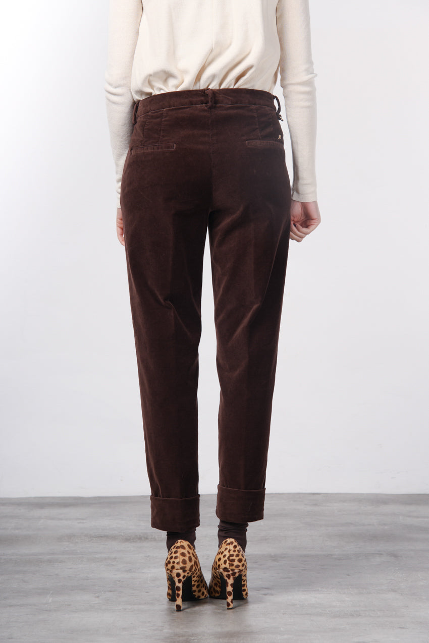 New York Carrot Chinohose für Damen aus glattem Samt mit carrot fit ①

