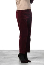 New York Carrot women’s chino trousers in smooth velvet, carrot fit ①