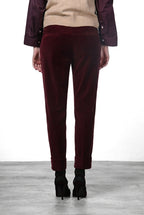 New York Carrot women’s chino trousers in smooth velvet, carrot fit ①