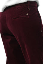 New York Carrot women’s chino trousers in smooth velvet, carrot fit ①
