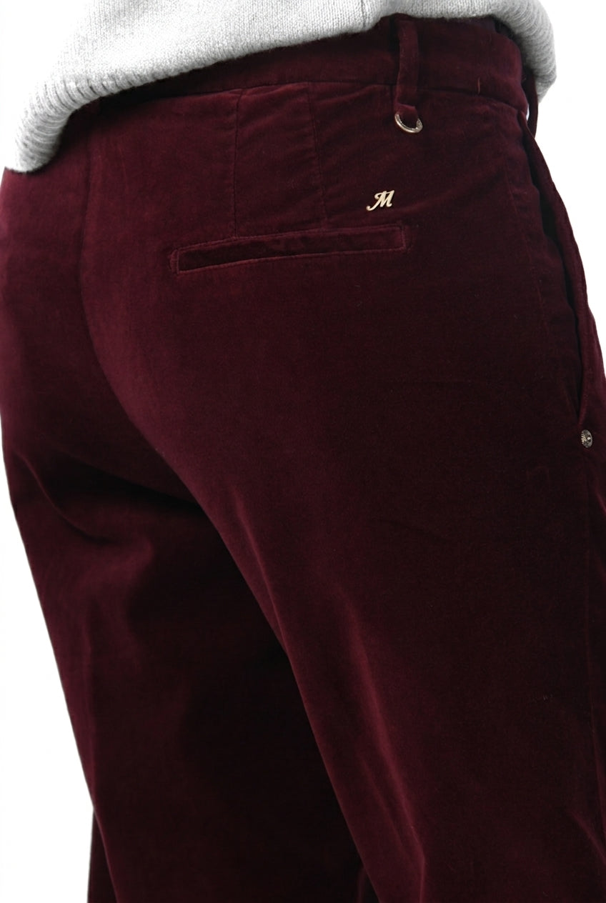 New York Carrot women’s chino trousers in smooth velvet, carrot fit ①