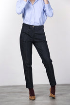 New York Carrot Damen-Chinohose aus Stretch-Denim, Carrot Fit ①