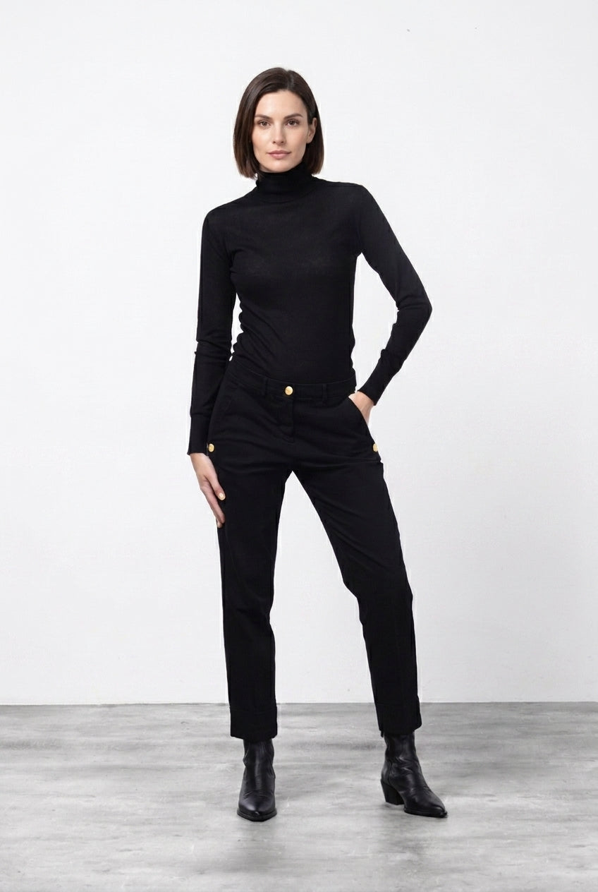 New York Carrot pantalone chino donna in raso carrot fit ①