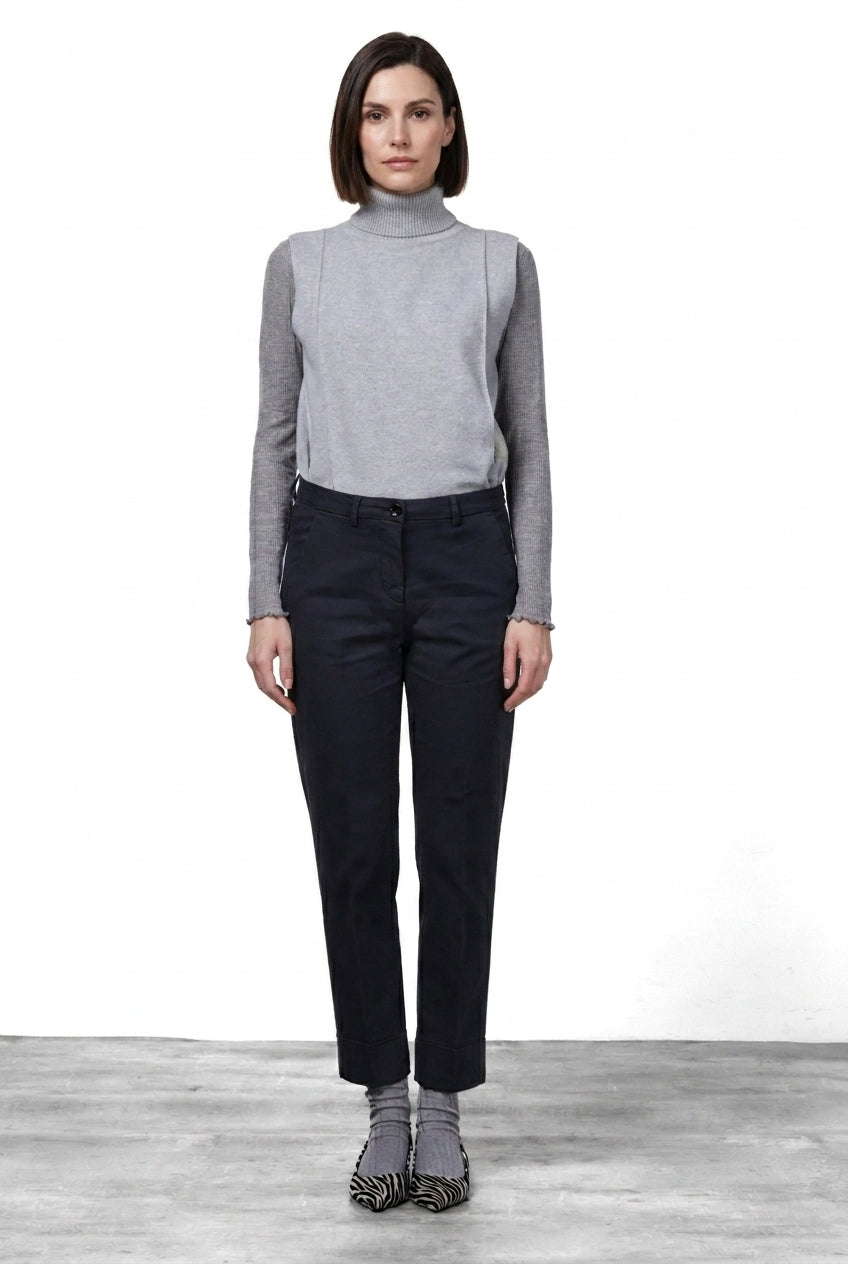 New York Carrot pantalone chino donna in raso carrot fit ①