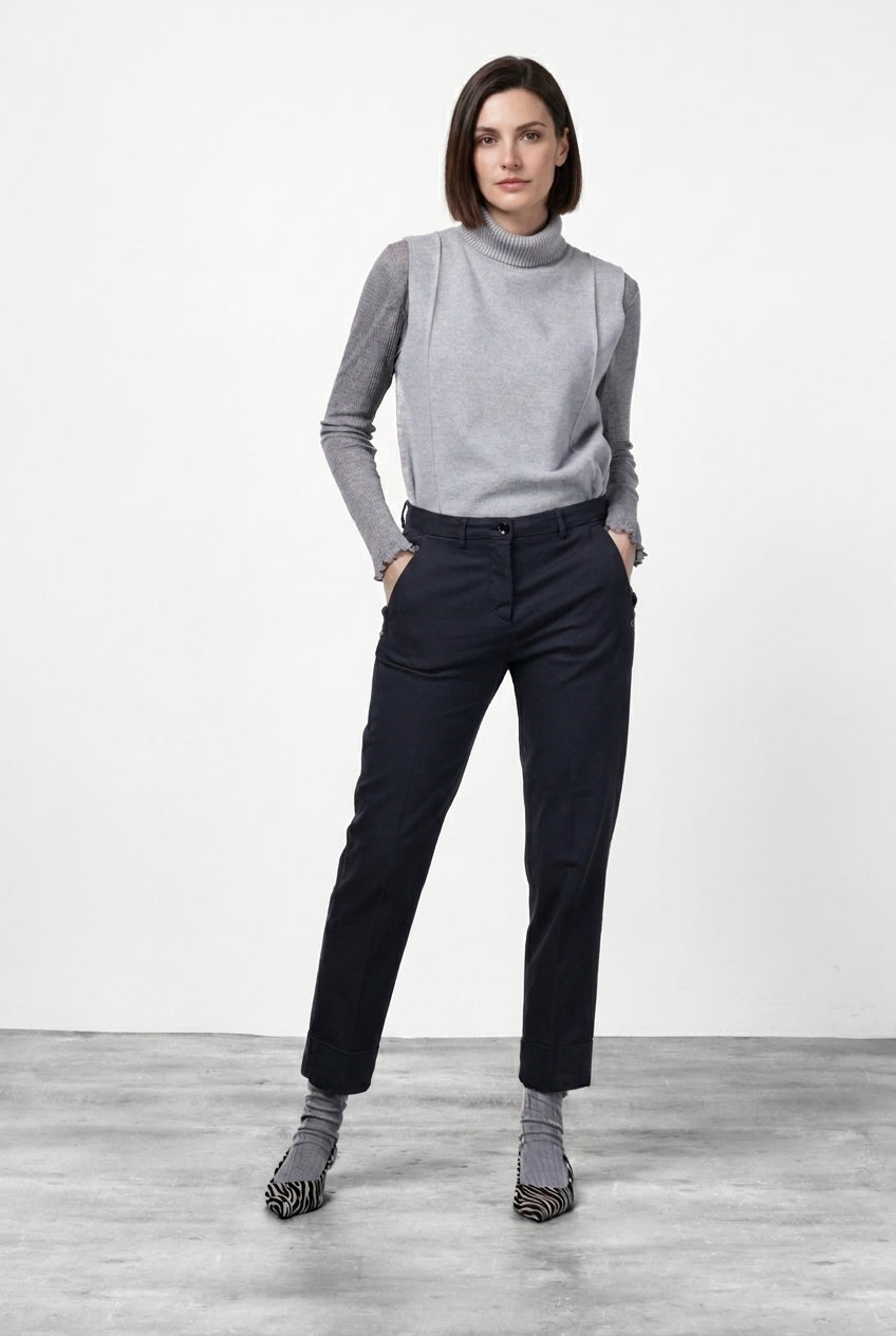 New York Carrot pantalone chino donna in raso carrot fit ①