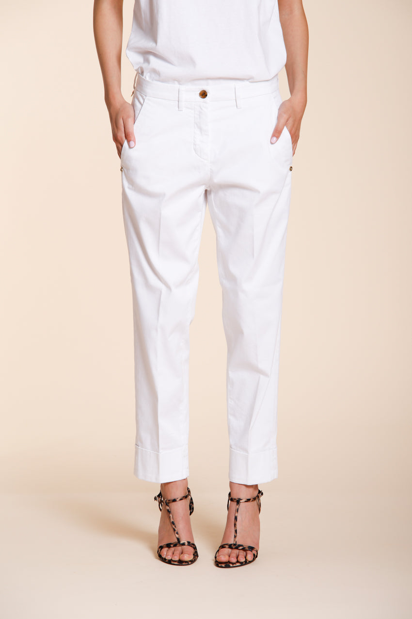 New York Carrot women's chino pants in stretch satin carrot fit ①