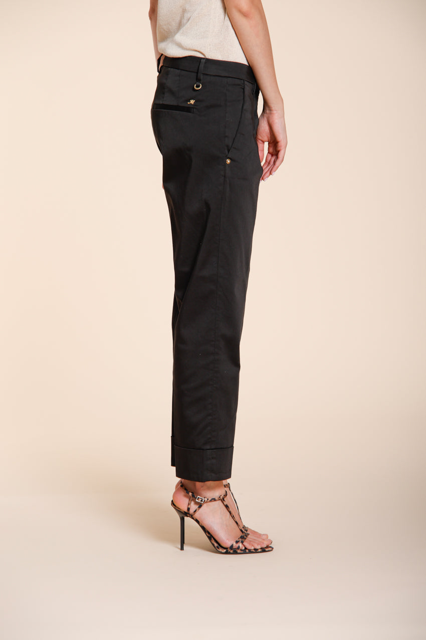 New York Carrot women's chino pants in stretch satin carrot fit ①