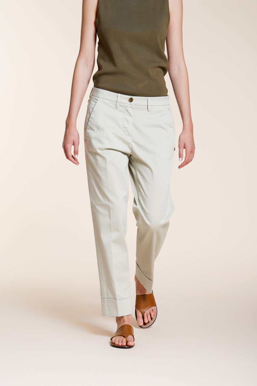 New York Carrot women's chino pants in stretch satin carrot fit ①