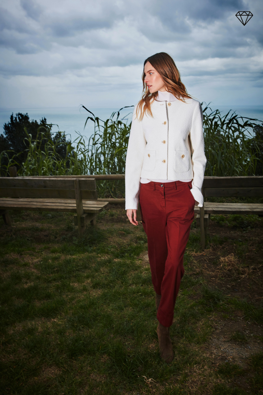 New York Carrot pantalon chino femme en coton et laine carrot fit ①