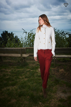 New York Carrot pantalon chino femme en coton et laine carrot fit ①