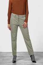 New York Carrot Chinohose für Damen aus Baumwoll- und Wollgabardine mit carrot fit ①