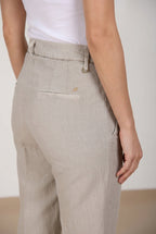 New York Carrot pantalon chino femme en twill de coton et lin carrot fit