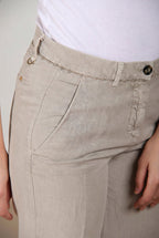 New York Carrot pantalon chino femme en twill de coton et lin carrot fit