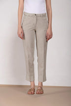 New York Carrot pantalon chino femme en twill de coton et lin carrot fit