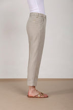 New York Carrot pantalon chino femme en twill de coton et lin carrot fit