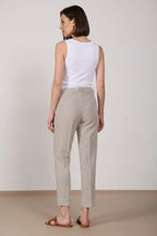 New York Carrot pantalon chino femme en twill de coton et lin carrot fit