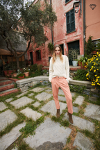 New York Carrot Pince pantalon chino femme en coton et cachemire carrot fit ①