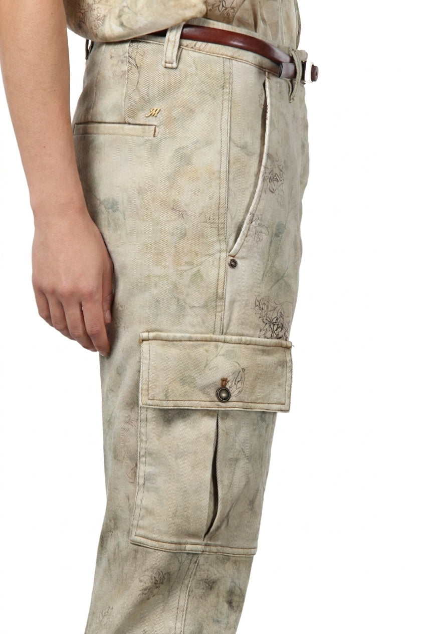 Marlene Cargo Cargo-Hose für Damen aus Bull mit schattiertem Blumenmuster und carrot fit