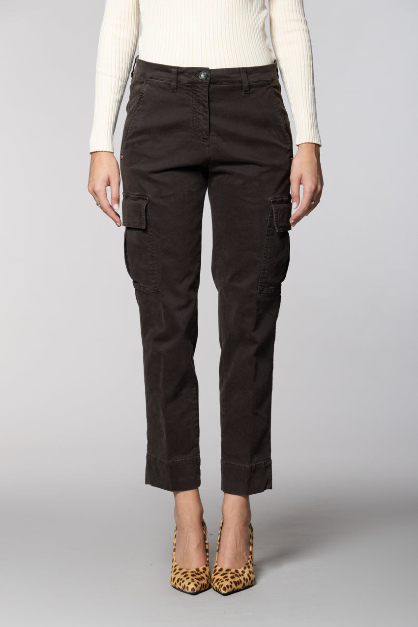 Marlene Cargo Damen-Cargohose aus Gabardine Carrot Fit