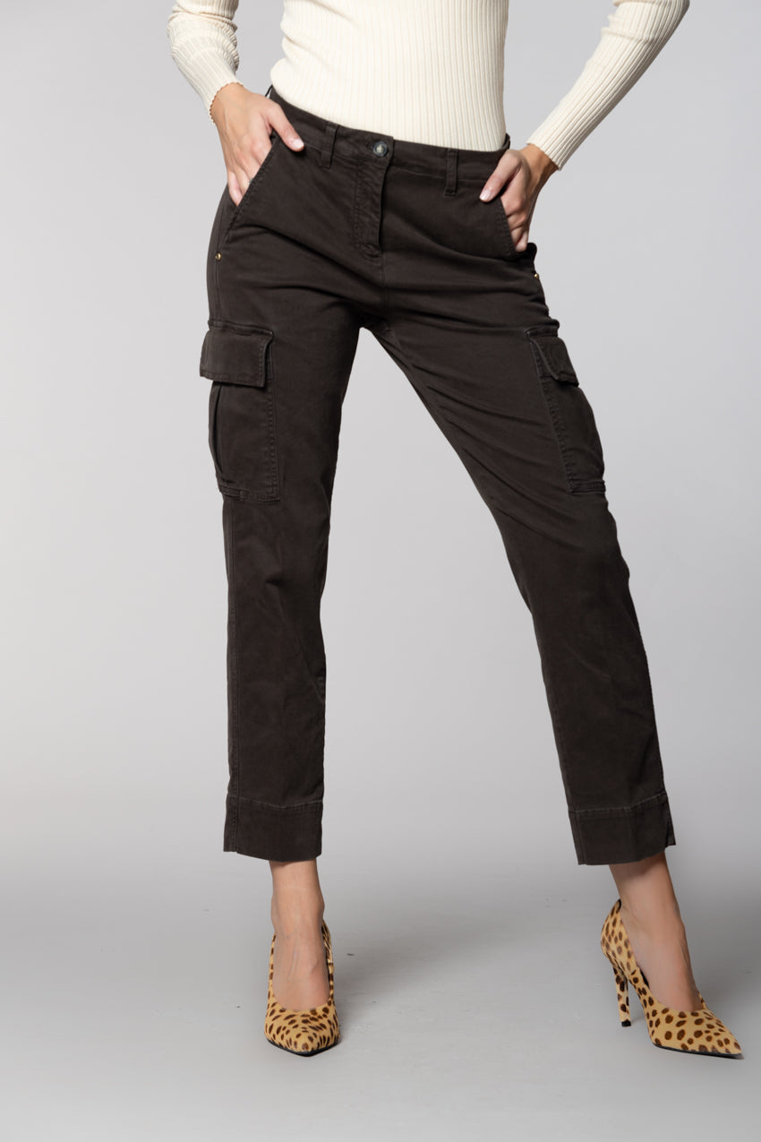 Marlene Cargo women’s cargo trousers in gabardine carrot fit