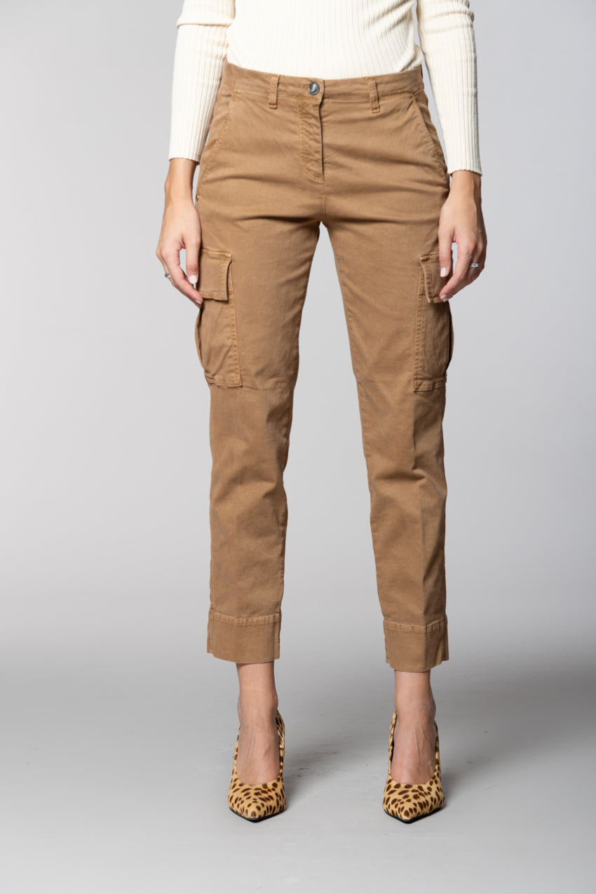 Marlene Cargo women’s cargo trousers in gabardine carrot fit
