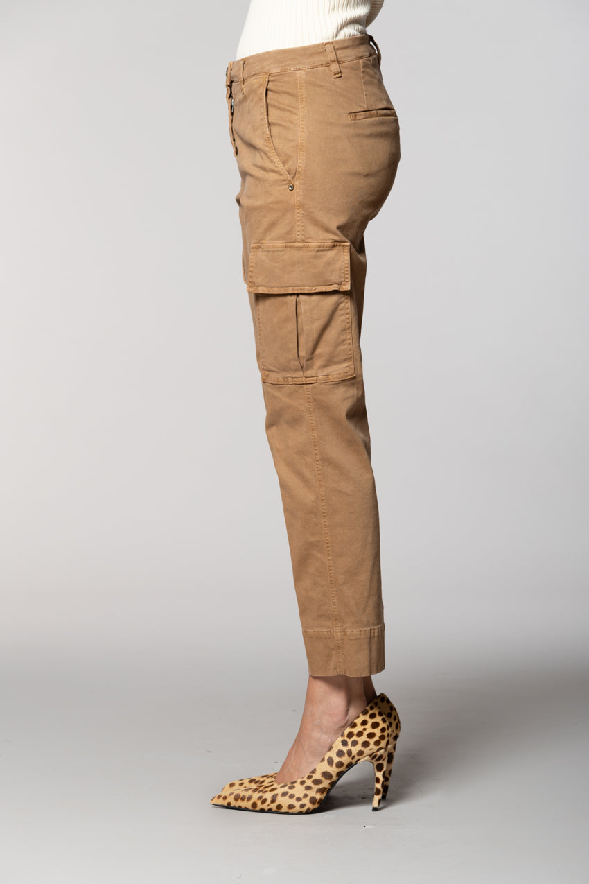 Marlene Cargo women’s cargo trousers in gabardine carrot fit