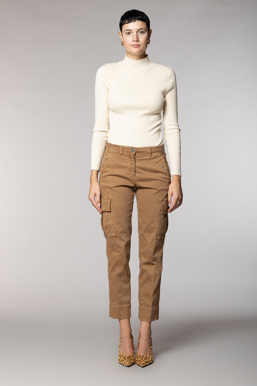 Marlene Cargo women’s cargo trousers in gabardine carrot fit