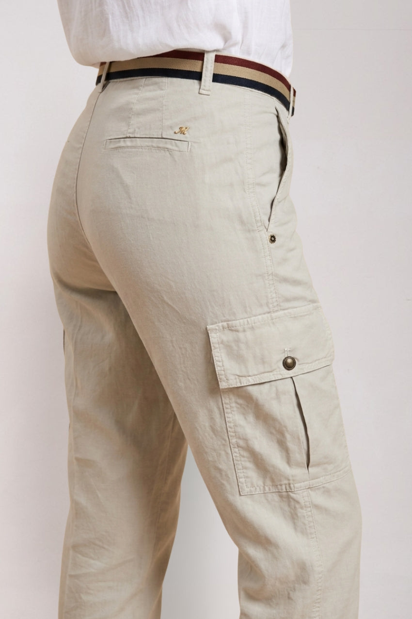 Marlene Cargo pantalon cargo femme en twill léger stretch carrot fit