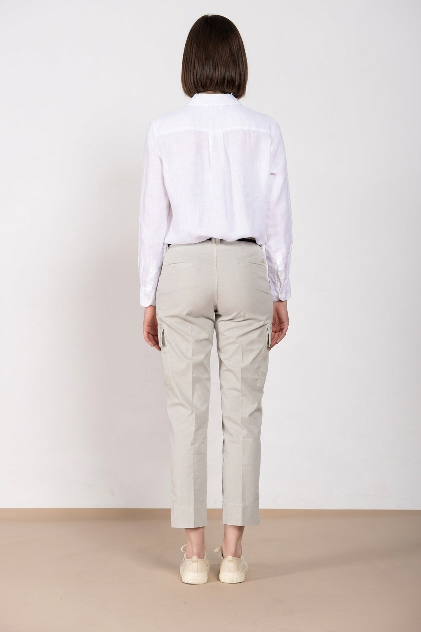 Marlene Cargo pantalon cargo femme en twill léger stretch carrot fit