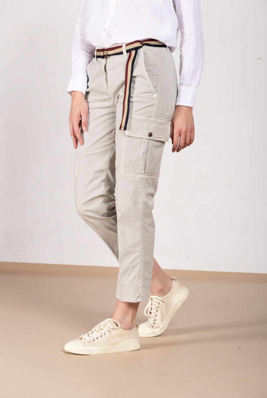 Marlene Cargo pantalon cargo femme en twill léger stretch carrot fit