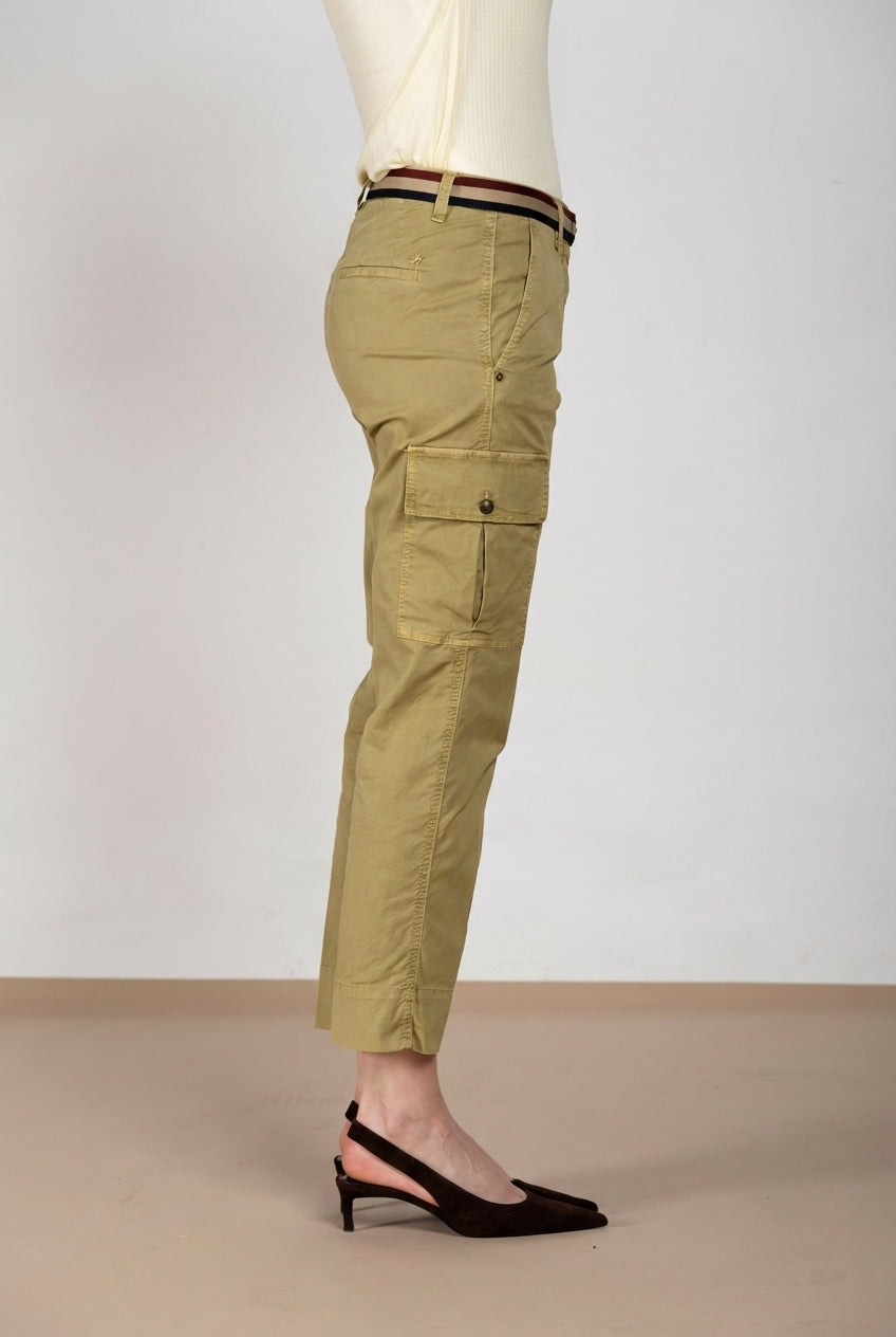 Marlene Cargo pantalón cargo mujer en sarga ligera stretch carrot fit