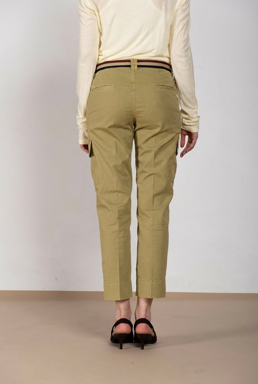 Marlene Cargo pantalon cargo femme en twill léger stretch carrot fit