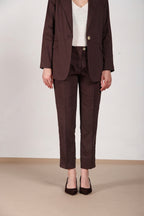 New York Carrot Sartoriale women's chino pants in linen blend canvas carrot fit