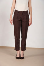 New York Carrot Sartoriale women's chino pants in linen blend canvas carrot fit