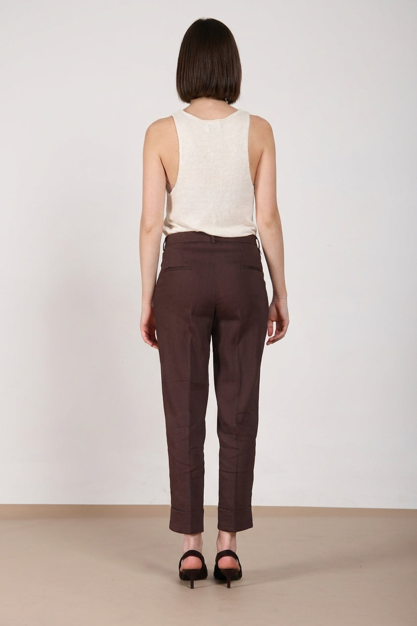 New York Carrot Sartoriale women's chino pants in linen blend canvas carrot fit